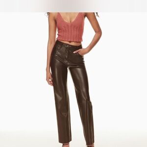 Aritzia Brown Leather Pants